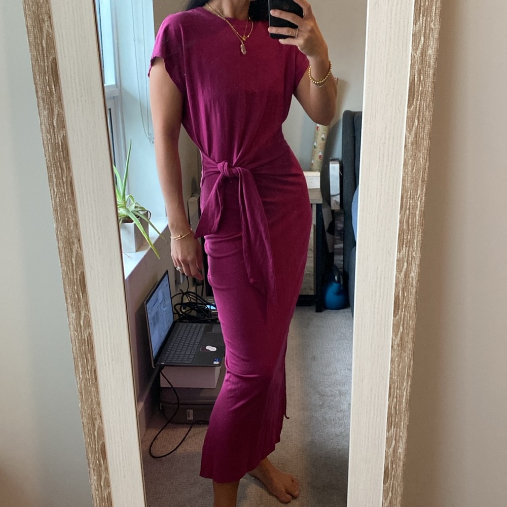 Apiece Apart 100% cotton tie waist dress
